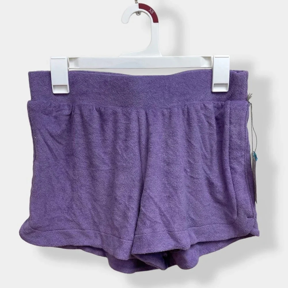 A New Day Purple French Terry Pull On Shorts XS